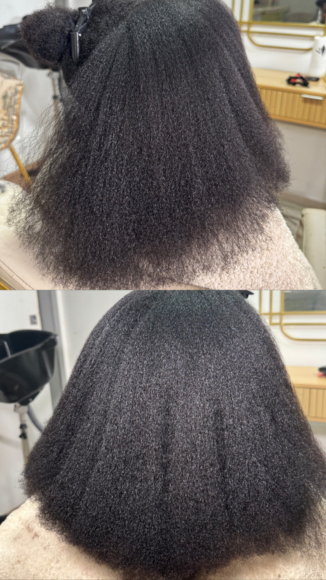 Avant / après : cheveux texturés transformés au showroom TBW