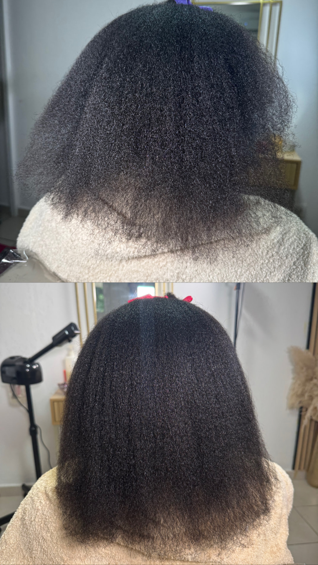Avant / après : volume et définition des boucles naturelles